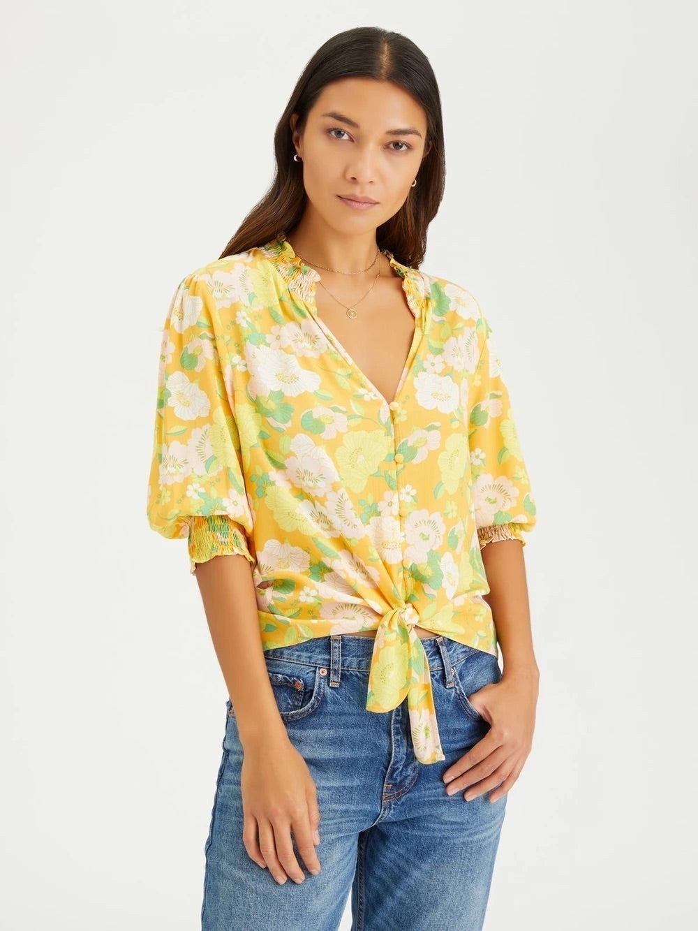 Women’s Sanctuary “Say Hello Top” in Mango Floral - Size L